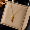 Fashion Creative Horn Pendant Accessories Titanium Steel Chain Necklace And Earrings With Oil Printing And Electroplating
