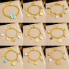Fashion Creative Multi Element Pendant Chain Stainless Steel Bracelet With Flower Shape And Electroplating For Women