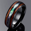 Fashion Creative Ring Jewelry Black Wood Grain Shell Stainless Steel