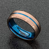 Fashion Creative Rose Gold Inner Blue Groove Stainless Steel Ring