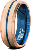 Fashion Creative Rose Gold Inner Blue Groove Stainless Steel Ring
