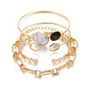 Fashion Creative Round Love Cross Alloy Vintage Diamond Electroplated Bracelet
