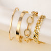Fashion Creative Round Love Cross Alloy Vintage Diamond Electroplated Bracelet