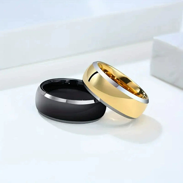 Fashion Creative Silver Flat Slotted Stainless Steel Ring With Geometric Style And Electroplating