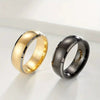 Fashion Creative Silver Flat Slotted Stainless Steel Ring With Geometric Style And Electroplating