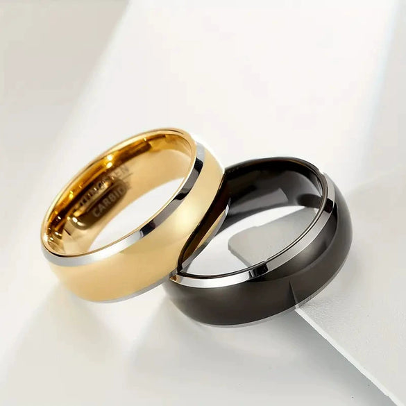 Fashion Creative Silver Flat Slotted Stainless Steel Ring With Geometric Style And Electroplating