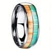 Fashion Creative Silver Green Emperor Stainless Steel Ring With Geometric Style And Electroplating Treatment