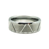 Fashion Creative Silver Twill Bevel Cutting Stainless Steel Ring