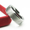 Fashion Creative Silver Twill Bevel Cutting Stainless Steel Ring