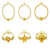 Fashion Creative Simple Wide Mesh Chain Jewelry Stainless Steel Gold Plated Love Star Irregular Necklace With Heart Water Drop Bell Pattern For Women