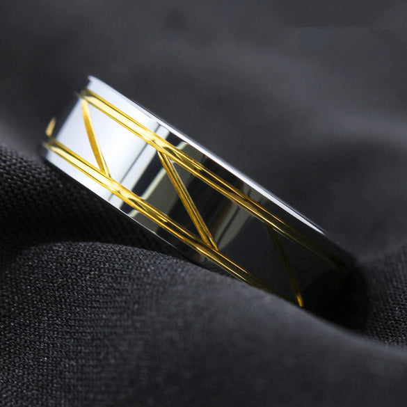 Fashion Creative Stainless Steel Ring With Geometric Style And Electroplating Treatment