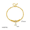Fashion Creative Stylish Simple High End Elegant Multi Layer Stacked Heart Pendant Stainless Steel Anklet With Geometric Pattern