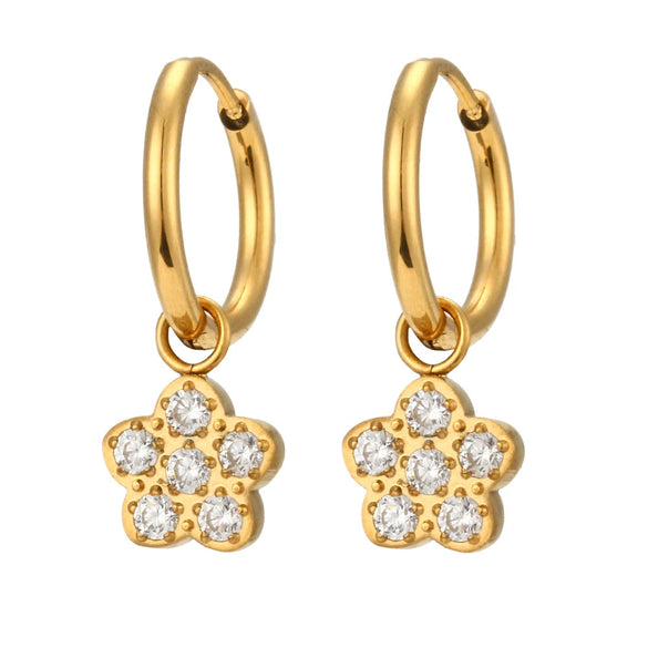 Fashion Cross And Eightpointed Star Earrings Jewelry Stainless Steel Electroplated Geometric Style For Women