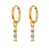 Fashion Cross And Eightpointed Star Earrings Jewelry Stainless Steel Electroplated Geometric Style For Women
