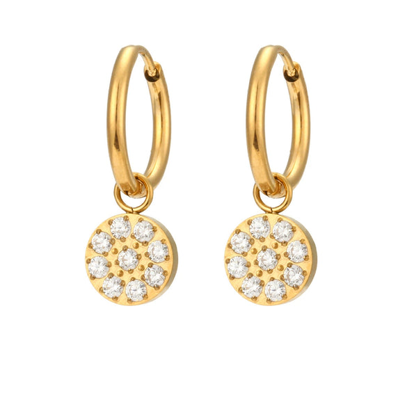 Fashion Cross And Eightpointed Star Earrings Jewelry Stainless Steel Electroplated Geometric Style For Women