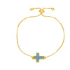 Fashion Cross Bracelet Copper Goldplated Electroplating Design