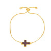 Fashion Cross Bracelet Copper Goldplated Electroplating Design