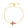 Fashion Cross Bracelet Copper Goldplated Electroplating Design