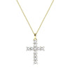 Fashion Cross Copper Inlay Zircon Pendant Necklace