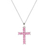 Fashion Cross Copper Inlay Zircon Pendant Necklace