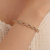 Fashion Cross Diamond Hollow Alloy Woven Twist Electroplated Bracelet Jewelry