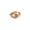 Fashion Cross Multilayer Open Ring For Women Stainless Steel Goldplated Water Drop Shape