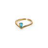 Fashion Cross Multilayer Open Ring For Women Stainless Steel Goldplated Water Drop Shape