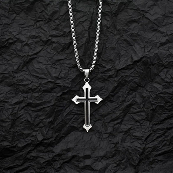 Fashion Cross Stainless Steel Plating Unisex Pendant Necklace