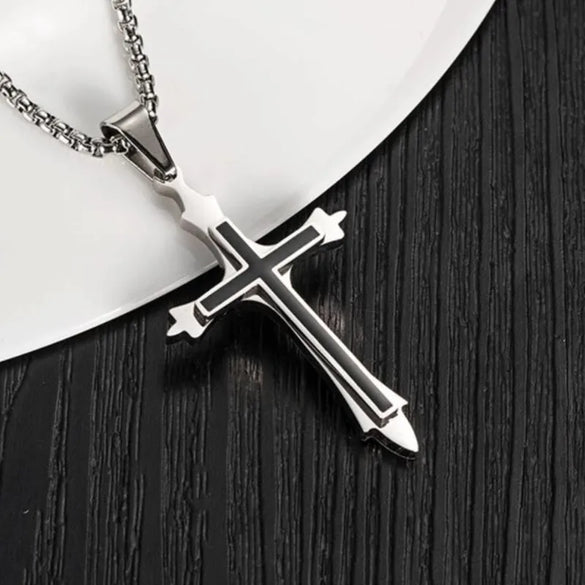 Fashion Cross Stainless Steel Plating Unisex Pendant Necklace
