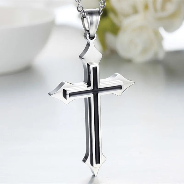 Fashion Cross Stainless Steel Plating Unisex Pendant Necklace