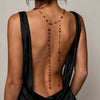 Fashion Crystal Beaded Body Chain With Long Tassel Geometric Iron Design And Electroplated Finish
