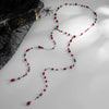 Fashion Crystal Beaded Body Chain With Long Tassel Geometric Iron Design And Electroplated Finish