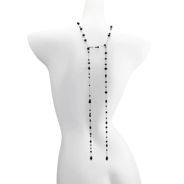 Fashion Crystal Beaded Body Chain With Long Tassel Geometric Iron Design And Electroplated Finish