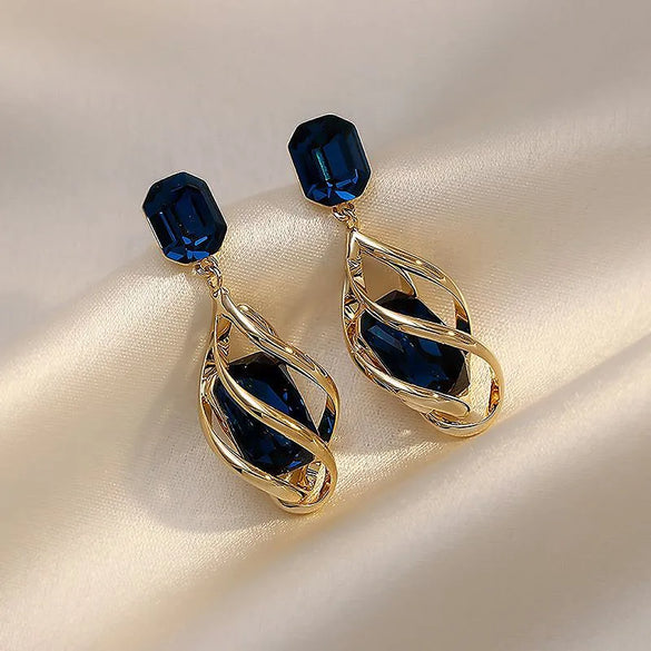 Fashion Crystal Geometric Spiral Earrings Wholesale Nihaojewelry