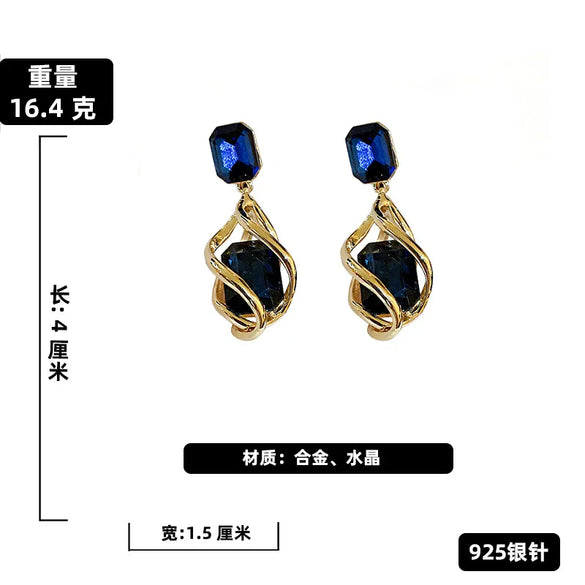 Fashion Crystal Geometric Spiral Earrings Wholesale Nihaojewelry