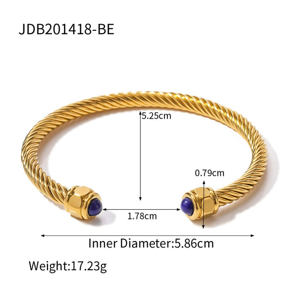 Fashion Cshaped Titanium Steel And Stainless Steel Bracelet For Women With Geometric Design And Electroplating Treatment