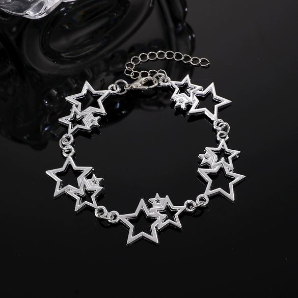 Fashion Cut Out Fivepointed Star Earrings For Women Zinc Alloy Resin Electroplating