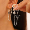 Fashion Cut Out Fivepointed Star Earrings For Women Zinc Alloy Resin Electroplating
