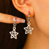 Fashion Cut Out Fivepointed Star Earrings For Women Zinc Alloy Resin Electroplating