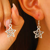 Fashion Cut Out Fivepointed Star Earrings For Women Zinc Alloy Resin Electroplating