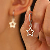 Fashion Cut Out Fivepointed Star Earrings For Women Zinc Alloy Resin Electroplating
