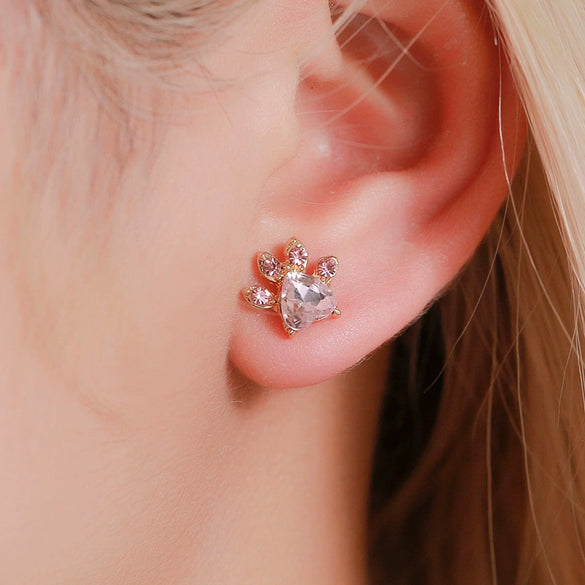 Fashion Cute Cartoon Cat Claw Alloy Jewelry Fourpiece Set For Women With Electroplating Design