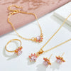 Fashion Cute Cartoon Cat Claw Alloy Jewelry Fourpiece Set For Women With Electroplating Design