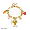 Fashion Cute Fruit Pattern Stainless Steel Pendant Bracelet With Electroplating