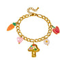 Fashion Cute Fruit Pattern Stainless Steel Pendant Bracelet With Electroplating