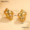 Fashion Cute Geometric Croissant Stainless Steel 18K Electroplated Women's Earrings With Colorful Zircon