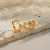 Fashion Daily Matching Geometric Double Arc Hoop Earrings For Women Stainless Steel Electroplated