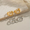 Fashion Daily Matching Geometric Double Arc Hoop Earrings For Women Stainless Steel Electroplated