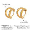 Fashion Daily Matching Geometric Double Arc Hoop Earrings For Women Stainless Steel Electroplated