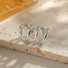 Fashion Daily Matching Geometric Double Arc Hoop Earrings For Women Stainless Steel Electroplated